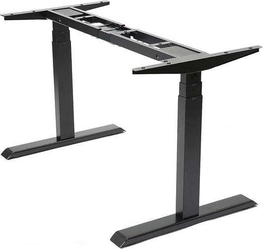 Fromann Dual Motor Standing Desk Frame 3 Tier Legs Sit Stand up Electric Height Adjustable Desk Base for Home and Office (Black)