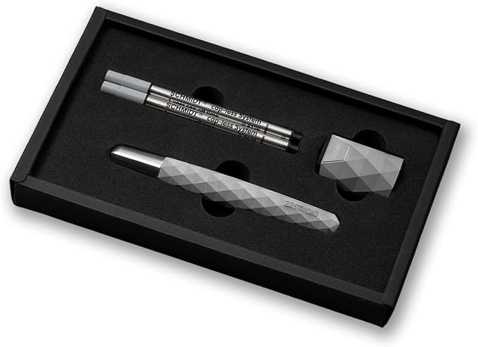 22STUDIO Polygon Rollerball Pens Gift Set| Luxury Smooth Writing Pen | Unique Design for Professionals & Collectors | Premium Office Stationery | Gift for Executive & Writer (Concrete Grey)