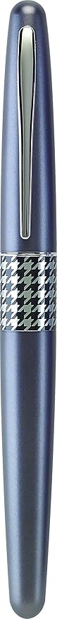 PILOT MR Retro Pop Collection Fountain Pen in Gift Box, Gray Barrel with Houndstooth Accent, Fine Point Stainless Steel Nib, Refillable Black Ink (91435)