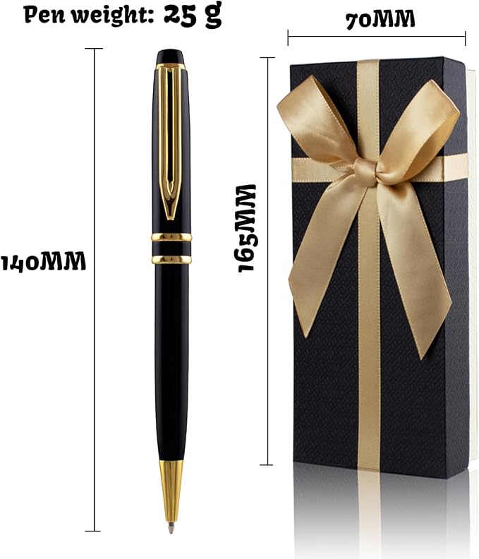 Yastar Personalized Pens - Luxury Writing Pen with 6 Black Ink Refills Engraved with Your different Message Name on the Pens Gift Set for Man/Women/Writers/Collection/Journalist 3 Pens/set