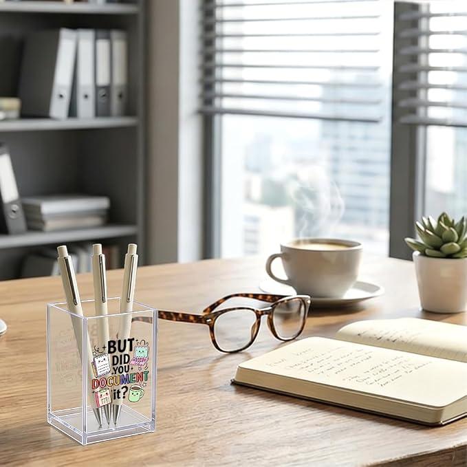 But Did You Document It Acrylic Organizer Pencil Pen Holder, HR Humor Office Desk Accessories Holder, Funny Office Decor Gifts for Women Human Resources Accountant Programmer Graphic Coworker