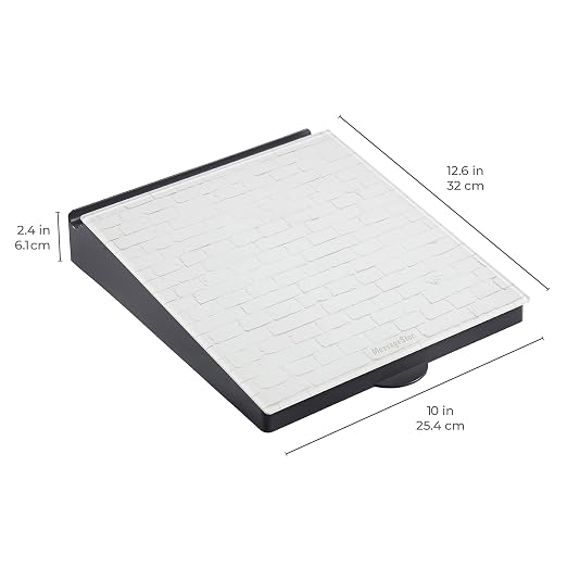 ECR4Kids MessageStor Dry-Erase Glass Board Memo Station, Desk Organizer, White Brick