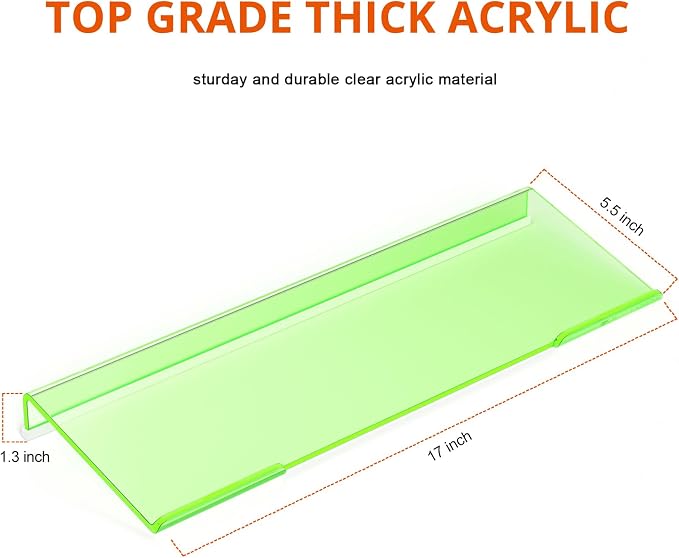 Richboom Epoptic Green Acrylic Tilted Computer Keyboard Holder for Easy Ergonomic Typing, Keyboard Stand for Office, Home, School, Fluorescent Green