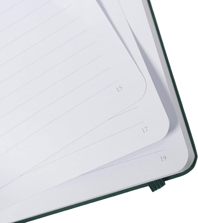 TIEFOSSI Lined Notebook, 100gsm Thick Paper, Hardcover College Ruled Journals for Women Men, 320 Numbered pages, for Travel, School and Office Use