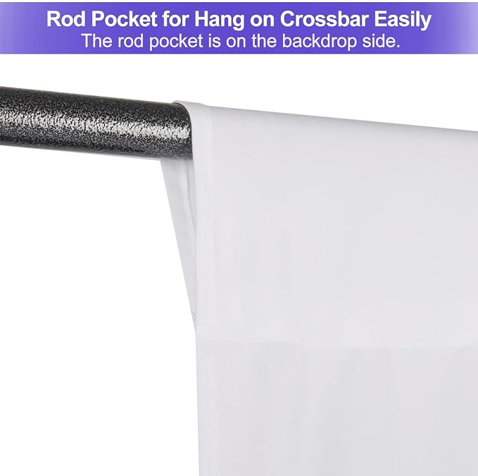 Backdrop for Photoshoot 10x20ft, Large White Photo Curtain for Party, Thick Polyester Fabric Background for Photography, Screen Drapes for Photographic Studio Video Recording