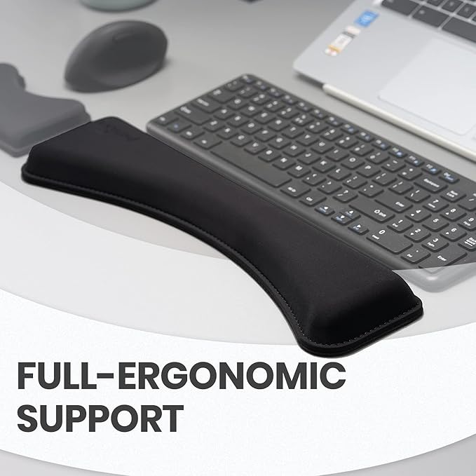 Perixx PERIPRO-511 Wrist Rest for Ergonomic Compact Keyboards - Gel Cushion Support with 15.34x4.21x1.14 inches - Ideal Ergonomic Desktop Solution - Black,11925