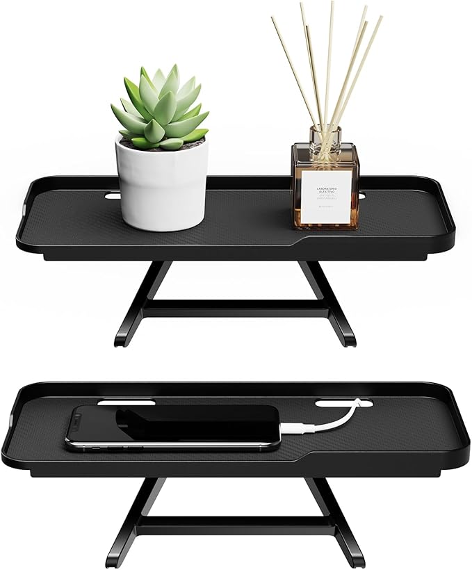 Adjustable Steel TV Top Shelf, Floating TV Stand, Universal Monitor Shelf for Soundbar, Game Console, Cable Box, Router Shelves (11.8 x 4.9 inch)