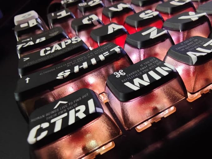 PBT Pudding Keycaps, Raving Theme Keycaps, 120 Keys Sublimation Keycap Set, ASA Profile Custom Keycaps for Cherry Gateron MX Switch Mechanical Keyboard（Black）