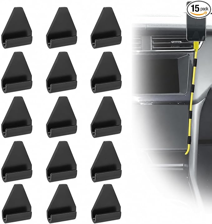 15 Pcs Car Trim Cable Clips, Wire Organizer for Vehicle Interior, No Adhesive Reusable Cord Holder for Phone Chargers, Dash Cams & More, Easy Installation