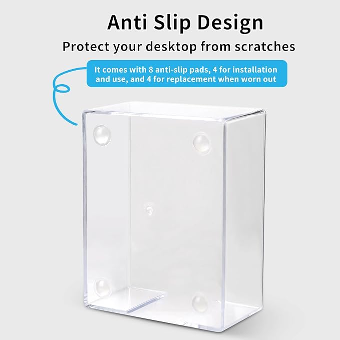 Acrylic Sticky Note Holder, 4 x 6 Inch Post It Note Holde | Clear Cute Sticky Note Dispenser, Thick Notepad Holder, Acrylic Desk Organizer for Office, Home, Dorm, Classroom Desk