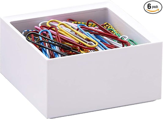 Bostitch Office Konnect Desk Organizer Accessory Tray, Stacks for Desktop Storage, White (Pack of 6)