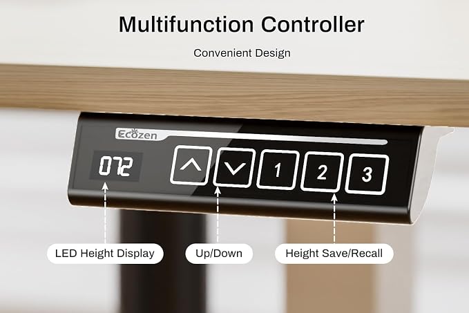 Standing Desk Electric Height Adjustable Desk 48 x 23.6 Inches Sit Stand up Desk, Computer Home Office Desk Memory Preset with Two-Piece Desktop (Natural, 48 * 24 Inch)