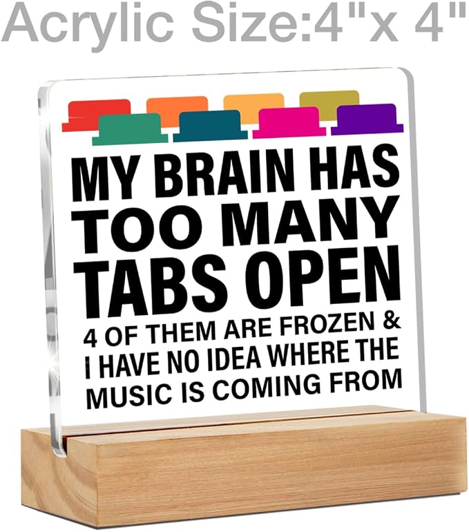 Funny Desk Decor Signs Office Humor Gift for Coworkers Employee | Gifts for Colleagues, Chaos Coordinator Sign Desk Decoration, Clear, Acrylic