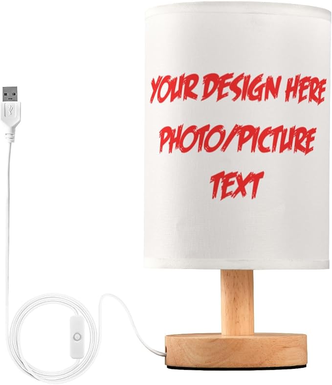 Dussdil Custom Name Photo Table Lamp Customize Bedroom Bedside Night Desk Lamps Cylinder Nightstand Sleeping Light Lamp for Party Living Room Office Decor
