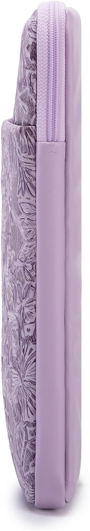 Kinmac 360° Protective Vertical Laptop Sleeve Case Cover Bag (Purple Flower PU, 15 inch-15.6 inch)