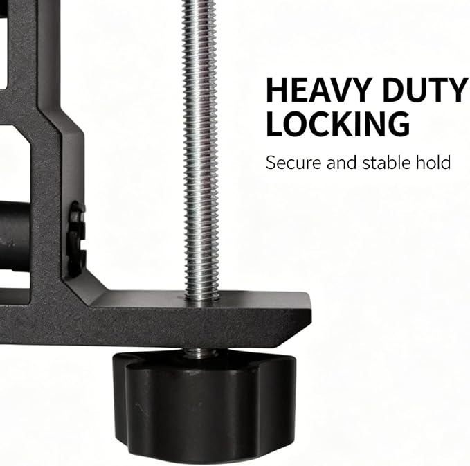 Replacement Heavy Duty C Clamp for 1/2” and 5/8” Hole Base Magnifying Lamp,Desk Lamp,Swing Arm Lamp,Phone I pad Mount,Tablet Mic Holder,Table Mount Clamp for Microphone Stand Mic Boom Arm (G2 BLACK)