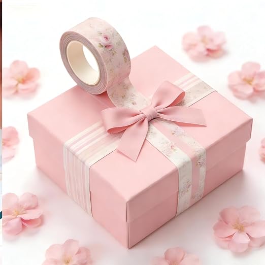 12 Rolls Watercolor Floral Washi Tape Set 15 mm Vintage Flower Decorative Masking Tape for Summer School Arts DIY Craft Scrapbook Journal Supplies Gifts(Pastel Pink,Tea Party)