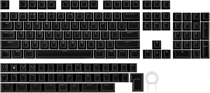 EPOMAKER Glintrix PBT Shine Through Keycaps, Arris & Keys Backlit, Double Shot, Cherry Profile, 60/75/96/Full Size, Custom Keyboard Keycaps Set for Mechanical Gaming Keyboard (Black)