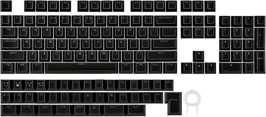 EPOMAKER Glintrix PBT Shine Through Keycaps, Arris & Keys Backlit, Double Shot, Cherry Profile, 60/75/96/Full Size, Custom Keyboard Keycaps Set for Mechanical Gaming Keyboard (Black)