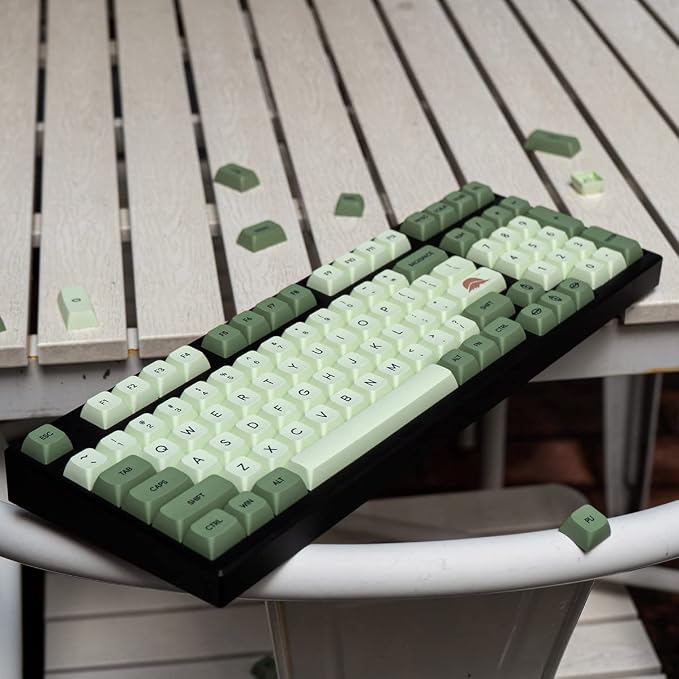 mintcaps Matcha Green PBT Keycaps Set 124 Keys XDA Profile Cute Keycaps Custom Dye-Sublimation Keyboard Key caps for 60% 65% 70% 75% 100% Cherry Gateron MX Switches Mechanical Keyboards