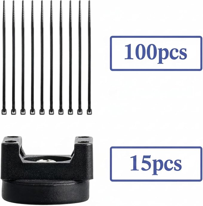 Yookeer 115 Pieces Magnetic Zip Tie Mount Multipurpose Cable Holder Magnets Magnetic Wire Management Bases with Heavy Duty Zip, Mount Nylon Cable Ties in Total (22 mm)