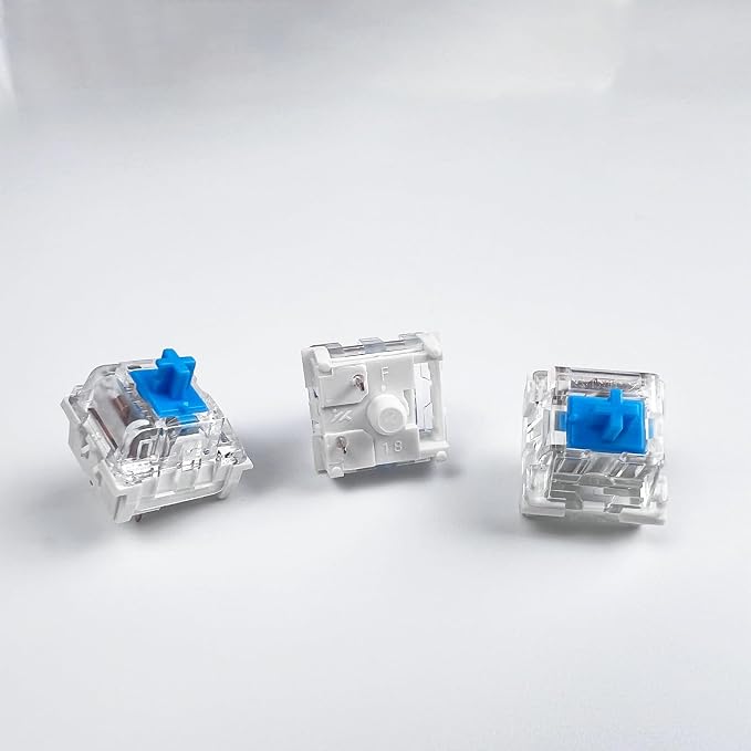 Zhouwang 72PCS Blue Switches,3 Pin Replacement Dustproof Mechanical Keyboards Switches, Suitable clicker for 3D Prints and Gaming Keyboards