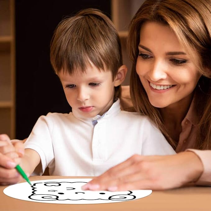 Dry Erase Circle Dots, 12 Pack Whiteboard Table Stickers Removable Wall Decals Spots for Home School Classroom Desks Teachers, White