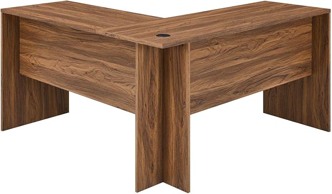 Modway EEI-5822-WAL-WHI Transmit Wood Desk and File Cabinet Set, Walnut White