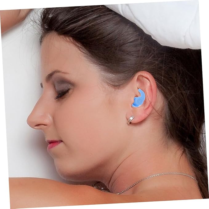 Advanced Silicone Noise Cancelling for Sleeping and Concerts, Waterproof 3-Layer Sound Blocking for Students and Travel, 2 Pairs Black Blue