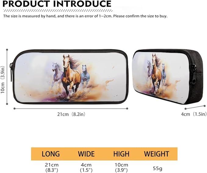 Horse Custom Backpack for Kids 8-12 with Lunch Box and Pencil Bag Large Capacity Backpack Lunchbag and Pencil Case Set for Primary School Students Back To School Gift
