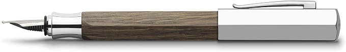 Faber-Castell Ondoro Fountain Pen, Smoked Oak Wood - Fine