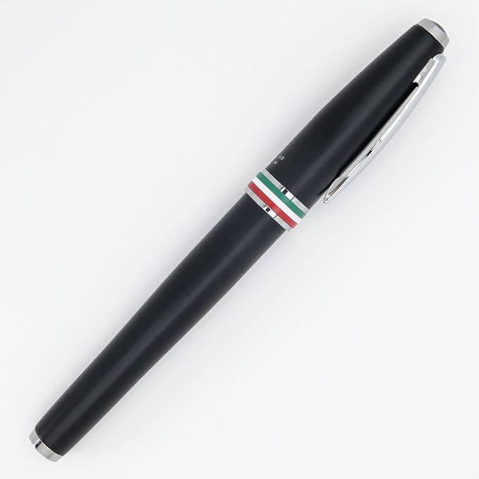 Monteverde USA Aldo Domani Italia Fountain Pen Matte Black - Medium Nib - Luxury Writing Pen - Italian Design - JoWo Stainless Steel Nib - Smooth Ink Flow - Refillable - Gift Box Included