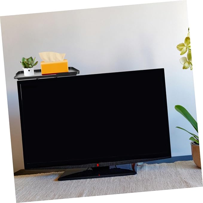 Vaguelly Screen Top Storage Shelf Non- Desk Monitor Stand Space-saving Office Shelf Organizer for Media Devices Installation Design