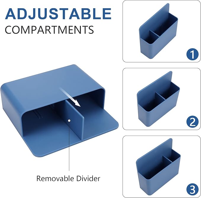 Blue Magnetic Dry Erase Marker Holder, Blue Locker Organizer, Pencil Storage Cup with Strong Magnet, Marker/Pen Basket for Whiteboard, Refrigerator, Locker Accessories, School and Office Supplies