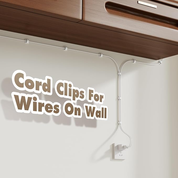 50Pcs Strong Adhesive Cable Clips, Dash cam Clips, car Wire Clips,Cord Organizer Cable Management,Cord Holder for Under Desk TV wall nightstand Office Home