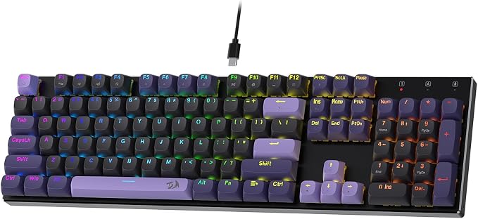 Redragon K556 HE Rapid Trigger Gaming Keyboard, 100% 104 Keys Wired Mechanical Keyboard w/Hyper-Fast Actuation, Dedicated Hall Effect Magnetic Switch, 2-Layer Noise Dampening, Original Aluminum Base