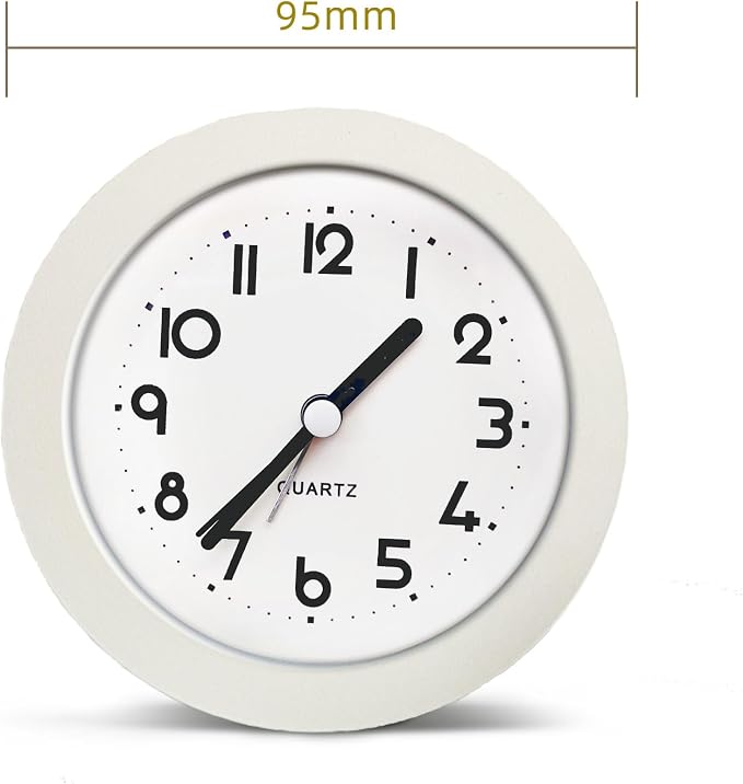 HIQU and HIST Alarm Clock with Backlight, 4 Inches White Desk Clock (White)