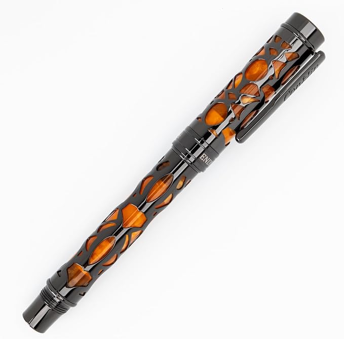 Conklin Endura Deco Crest Rollerball Pen in Orange with Rose Gold Accents – Refillable Rollerball Writing Instrument by Conklin Pen Company