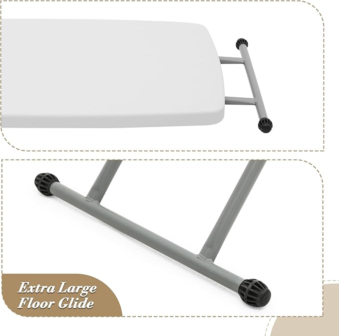 Athena Collection Folding TV Tray Couch Table 29 Inch Wide with 4 Height Adjustable, Portable Small Folding Table Dinner Tray Laptop Table for Living Room Small Space for Eating on Bed Sofa Couch