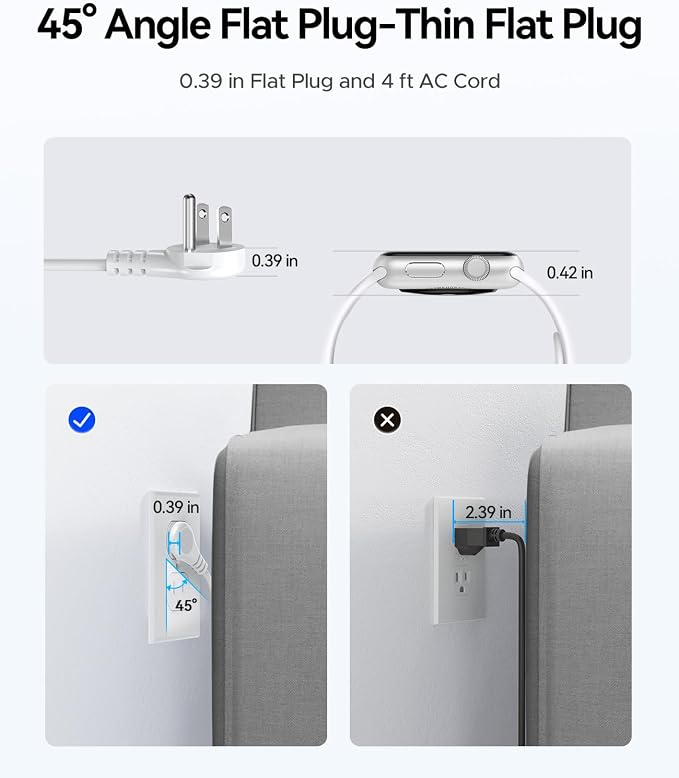 Cruise Approved Travel Power Strip, ORICO 4 Outlets 3 USB Ports (1 USB C) with 4FT Wrapped Short Extension Cord, Compact Power Strip for Hotel Travel Essentials ETL Listed-AP3