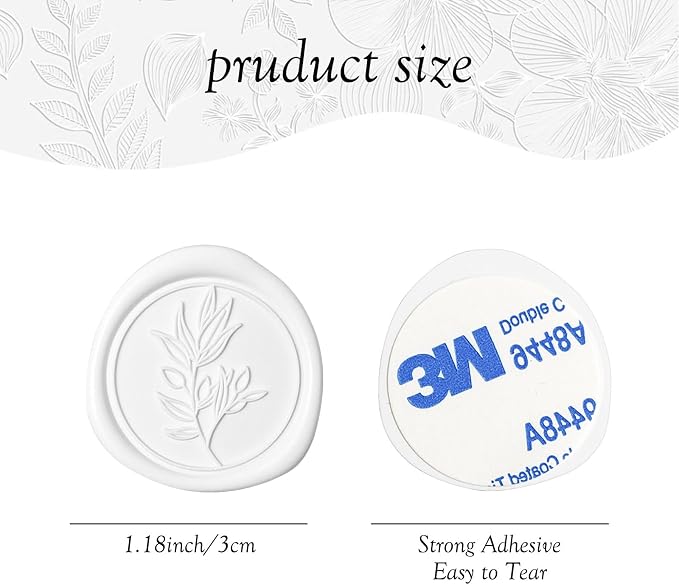 50Pcs White Self-Adhesive Wax Seal Stickers - Wax Seal Perfect for Wedding Invitation or Envelope Good Adhesion and Easy to Use, Wedding Invitation Accessories
