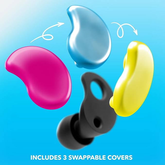 CURVD Cliq Noise Cancelling Ear Plugs – Reusable Concert Earplugs for Noise Reduction with Swappable Covers, 5 Tip Sizes & Travel Case. Stylish, Comfy, and Customizable Protection