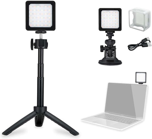 CL-36 Conference Lighting Kit with Tripod & Suction Cup for Remote Working, Mini LED Video Light for Video Conferencing, Zoom Calls, Broadcast, Live Streaming，Adjustable Laptop Video Light
