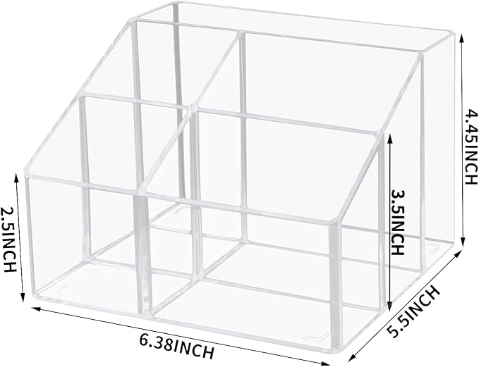 HSYMQ Acrylic Desk Organizers, Clear Pen Holder and Pencil Holder Display Stand for Office, School and Home
