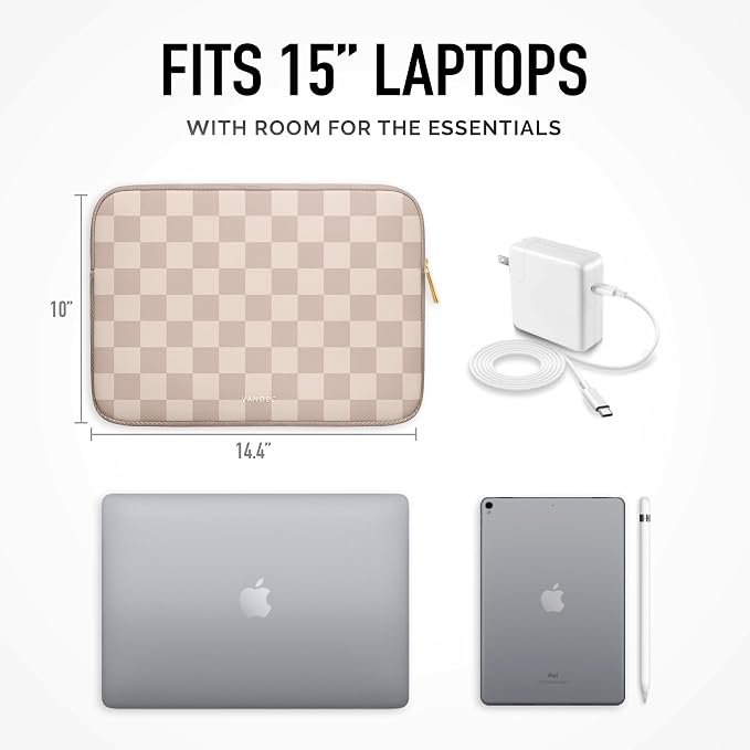 Vandel Slim MacBook Air 15 Inch Laptop Sleeve, 15 inch Laptop Case, Protective MacBook Pro Case, Dell XPS 15 Cover, Surface, Mac Book Air Pouch, Computer Carrying Bag