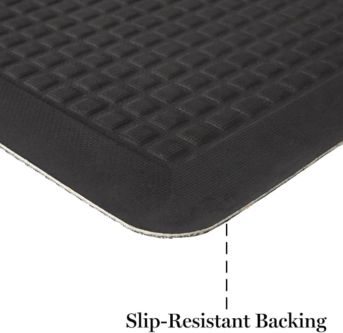 Martha Stewart Mira Modern Heathered Anti-Fatigue Air-Infused Kitchen Mat, Coffee Brown, 19.6"x32"