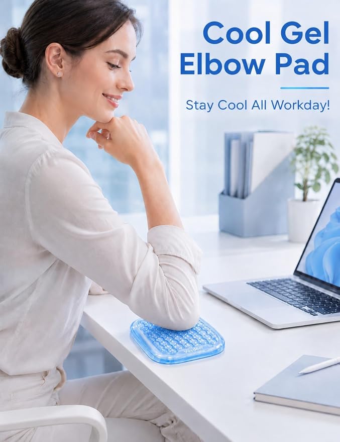 【Upgraded Larger and Thicker】 Vaydeer Clear Gel Elbow Rest Pad 1pc, Desk Wrist Rest, Ergonomic Mouse Cushion Support, Armrest for Computer Laptop Working Typing Gaming Office