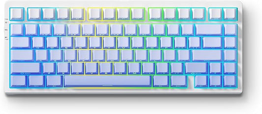 MCHOSE G75 PRO 75% Wireless Mechanical Keyboard, TKL Keyboards Tri-Mode BT5.0/2.4GHz/USB-C, Hot Swap Custom Creamy Keyboards Linear Switch, Double Shot PBT Keycaps RGB LED Backlit, Glacier Gradient