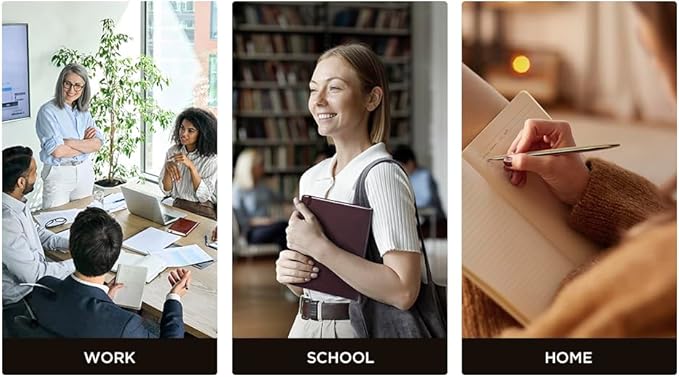 &And Per Se 10-Pack Lined Notebooks, A5 Hardcover, 160 Pages 100gsm Thick Paper, Office Supply Bulk Order, Corporate New Hire Kits, Breakroom Essentials – College Ruled, 10 Units (Black)