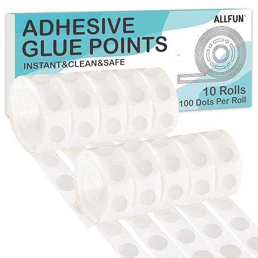 ALLFUN 1000 Pieces Clear Glue Points Dots Double Sided Adhesive Removable for Balloons Craft Sticky